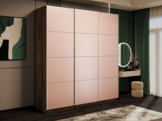 Шкафы-купе 3-х дверные, Шкаф-купе Эста 3-х дверный Стекла пудра/Доводчик 240х66х240