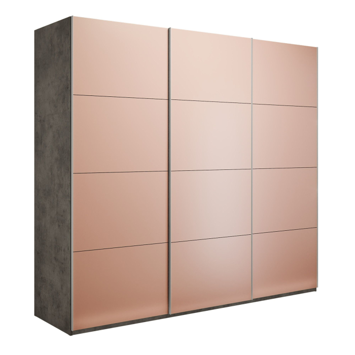 Шкафы-купе 3-х дверные, Шкаф-купе Эста 3-х дверный Стекла пудра/Доводчик 270х66х240