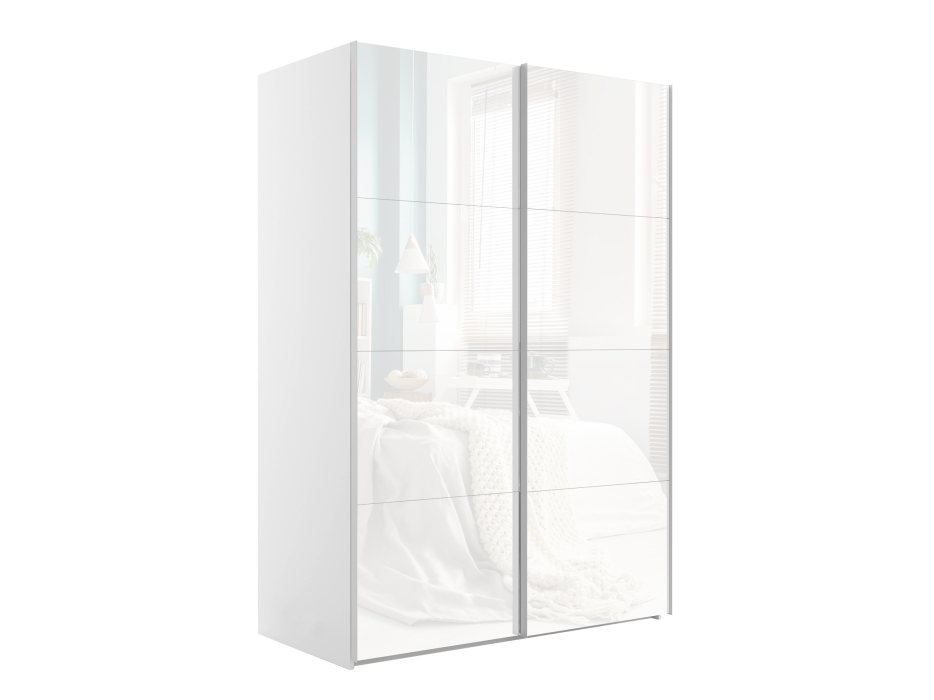 Шкафы-купе 2-х дверные, Шкаф-купе Эста Стекло белое+Стекло белое 200х66х240