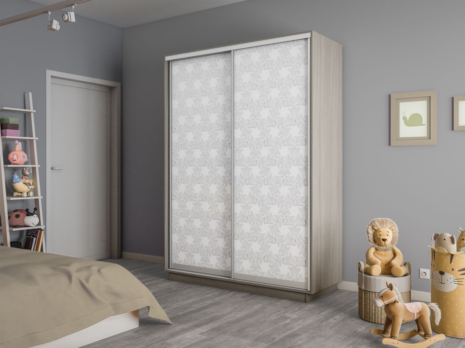 Шкафы-купе 2-х дверные, Шкаф-купе Экспресс 2-х дверный Фотопечать Калейдоскоп Стекла 120х45х240