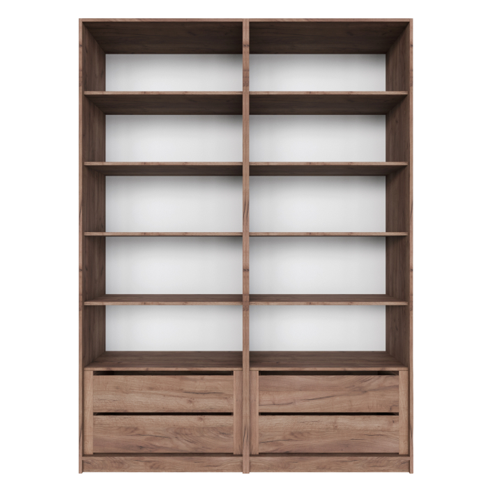 Шкафы распашные, Шкаф распашной Е1 Локер 162х52.5х220 см,с двумя комплектами полок и двумя модулями