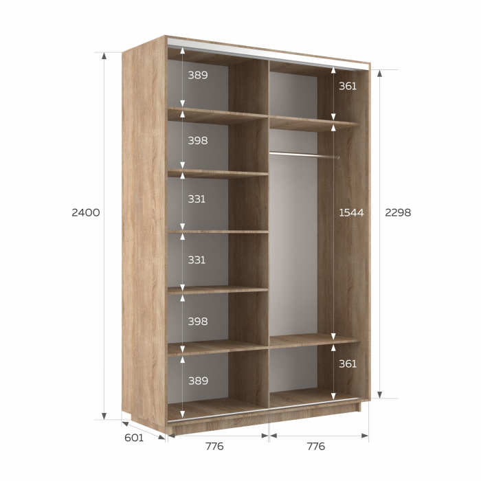 Шкафы-купе 2-х дверные, Шкаф-купе Экспресс 2-х дверный Фотопечать Ленты Стекла 160х60х240