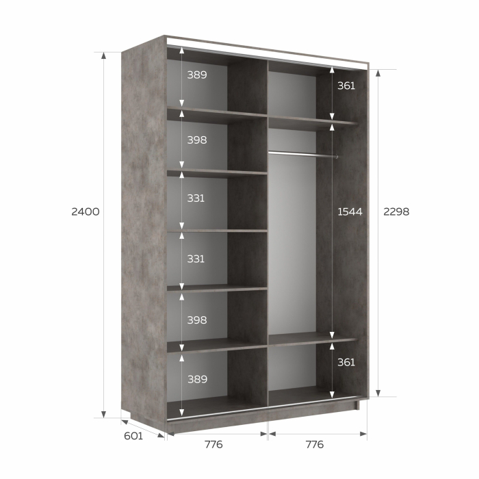 Шкафы-купе 2-х дверные, Шкаф-купе Экспресс 2-х дверный Фотопечать Квадрат Стекла 160х60х240