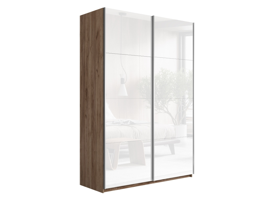 Шкафы-купе 2-х дверные, Шкаф-купе Прайм 2х дверный Белый Глянец 140х57х230