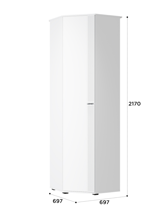 Угловые шкафы, Шкаф угловой Эмилия ЭЛ-14К глухой