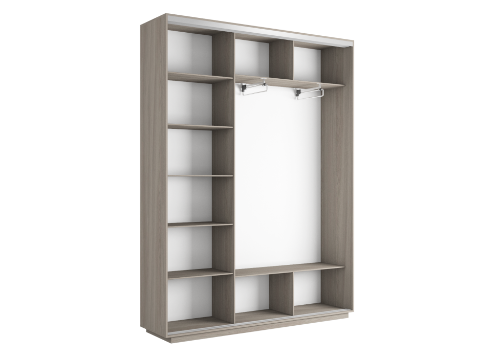 Шкафы-купе 3-х дверные, Шкаф-купе Экспресс Медиум (1 зеркало) трио 2200 x 1800 x 450