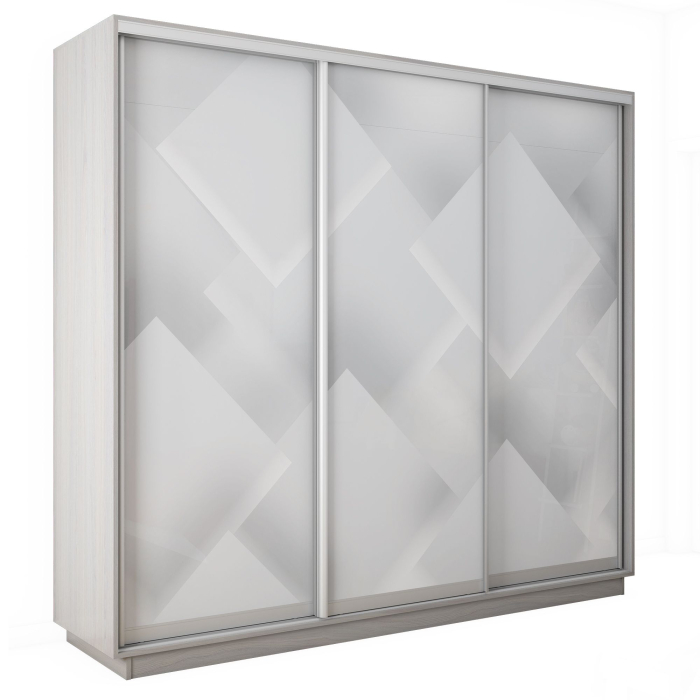 Шкафы-купе 3-х дверные, Шкаф-купе Экспресс 3-х дверный Фотопечать Квадрат Стекла 180х45х220