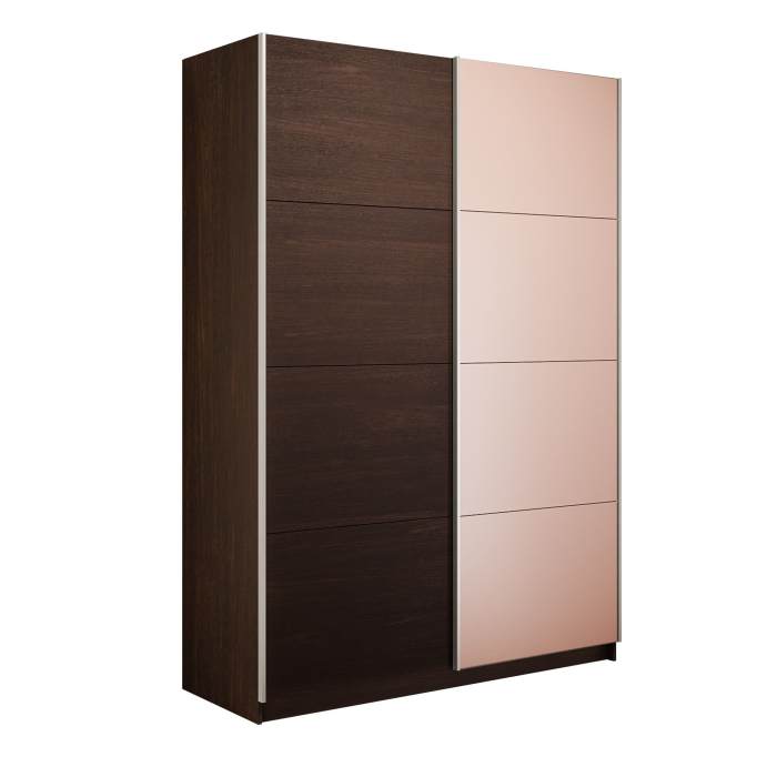 Шкафы-купе 2-х дверные, Шкаф-купе Прайм 2-х дверный ДСП/Стекло пудра/Доводчики 140х57х230