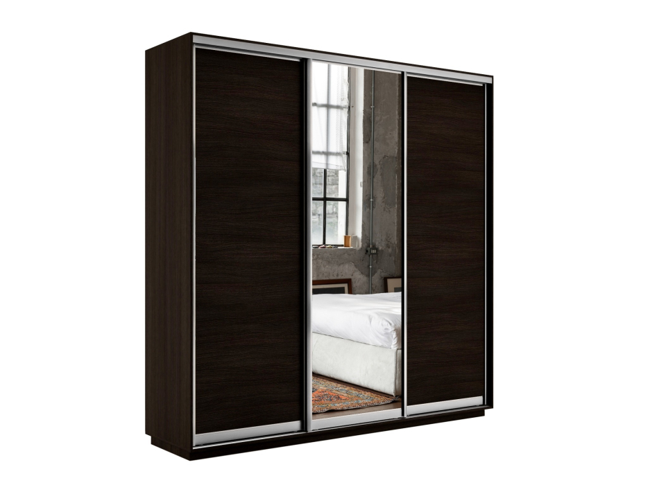 Шкафы-купе 3-х дверные, Шкаф-купе Экспресс Медиум (1 зеркало) трио 2400 x 1800 x 450