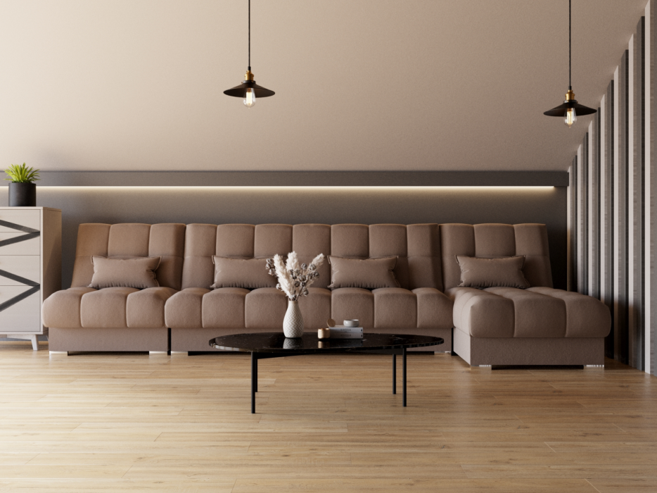 Диваны угловые в гостиную, Угловой диван Фиеста-3 НПБ, велюр