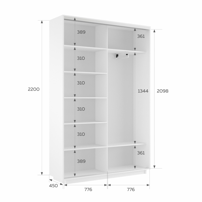 Шкафы-купе 2-х дверные, Шкаф-купе Экспресс 2-х дверный Фотопечать Шары Стекла 160х45х220