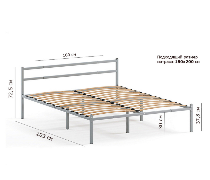 Кровати 180х200, Кровать металлическая Лофт Компакт 180*200