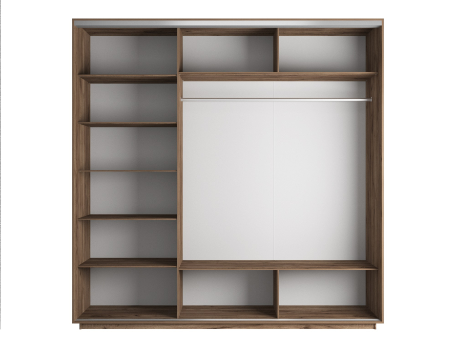 Шкафы-купе, Шкаф-купе Экспресс Медиум (2 зеркала) трио 2200 x 2100 x 600