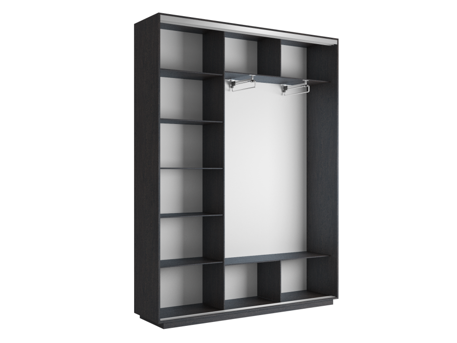 Шкафы-купе 3-х дверные, Шкаф-купе Экспресс Медиум (2 зеркала) трио 2200 x 2100 x 450