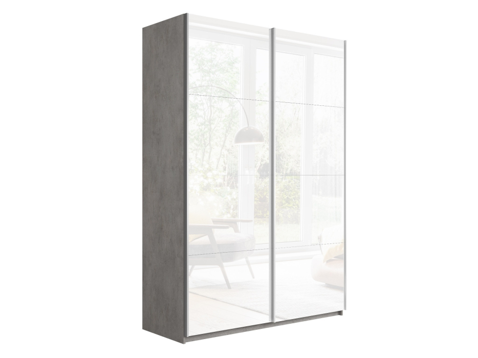 Шкафы-купе 2-х дверные, Шкаф-купе Прайм 2х дверный Белый Глянец 140х57х230