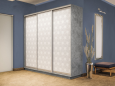 Шкафы-купе 3-х дверные, Шкаф-купе Экспресс 3-х дверный Фотопечать Калейдоскоп Стекла 180х60х220