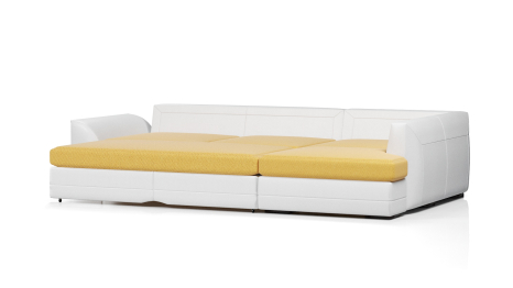 Диван-кровать угловой Калифорния дельфин,велюр + экокожа