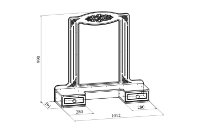 Полка с зеркалом Ассоль АС-38