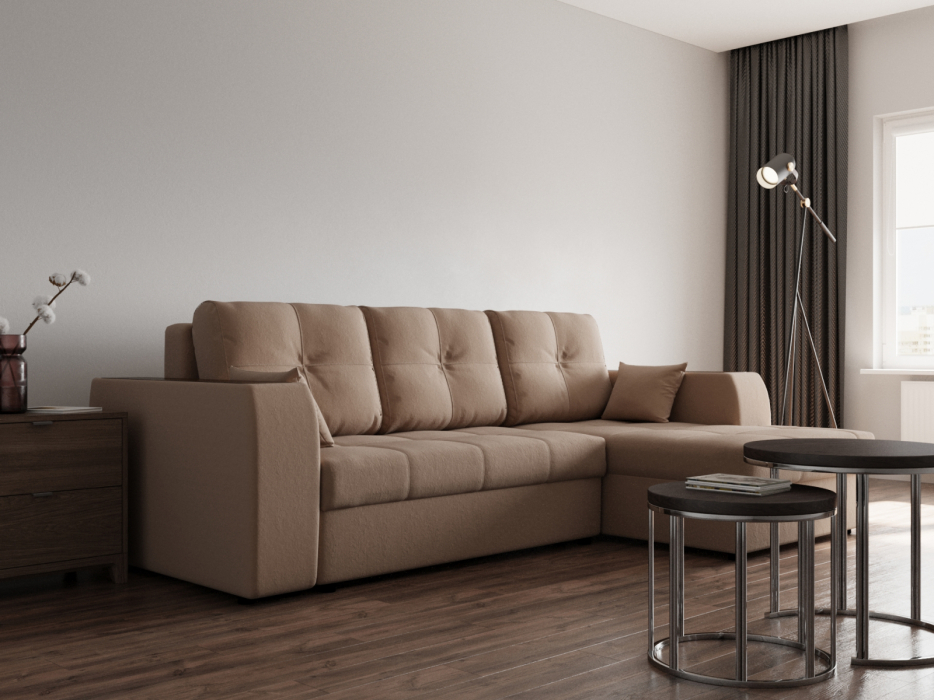 Диваны угловые в гостиную, Угловой диван Сенатор-3 ППУ, велюр