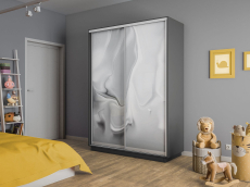 Шкафы-купе 2-х дверные, Шкаф-купе Экспресс 2-х дверный Фотопечать Шелк Стекла 140х60х220