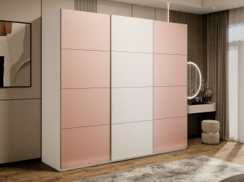 Шкаф-купе Эста 3-х дверный ДСП/Стекла пудра/Доводчик 270х66х240