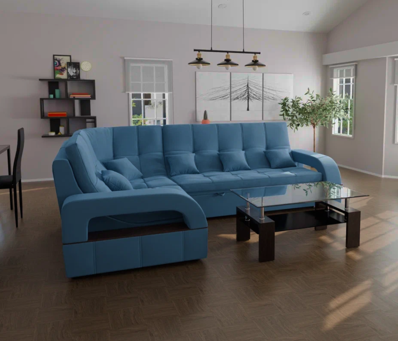 Диваны угловые в гостиную, Модульный диван Майами-3,микровелюр,антивандальная ткань,венеция