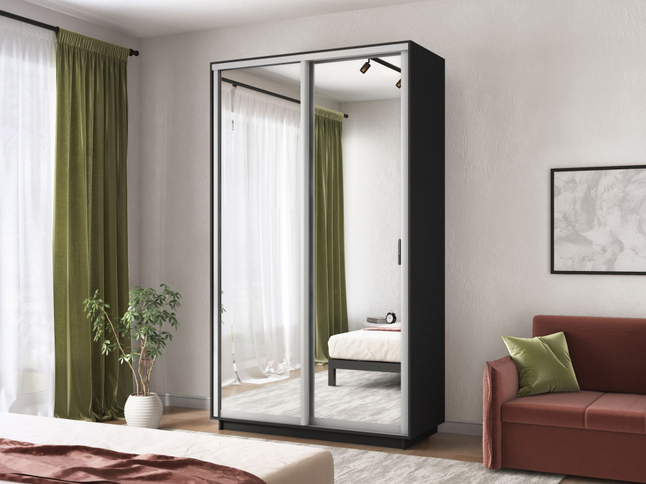 Шкафы-купе 2-х дверные, Шкаф-купе Экспресс Хит 2х дверный Зеркала 120х60х220