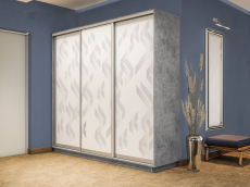 Шкафы-купе 3-х дверные, Шкаф-купе Экспресс 3-х дверный Фотопечать Ленты Стекла 240х60х240