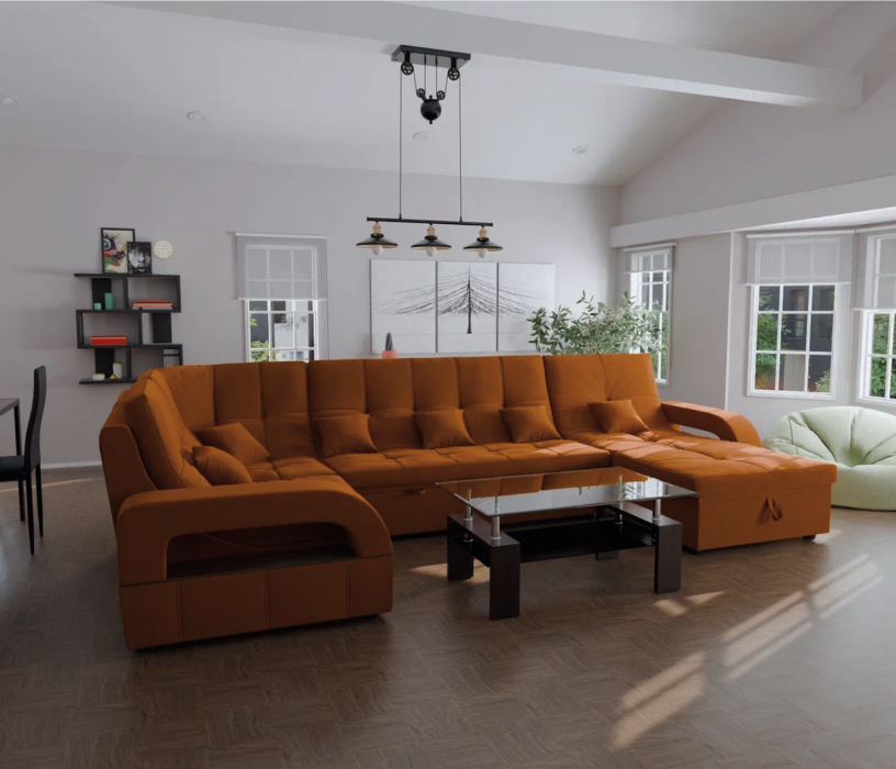 Диваны модульные угловые, Модульный диван Майами-4,микровелюр,антивандальная ткань,венеция