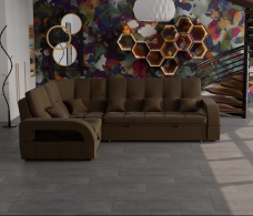 Диваны угловые в гостиную, Модульный диван Майами-3,микровелюр,антивандальная и водостойкая ткань,венеция