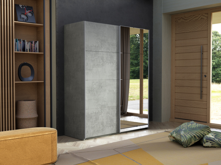 Шкафы-купе 2-х дверные, Шкаф-купе Эста ДСП+Зеркало 160х66х240