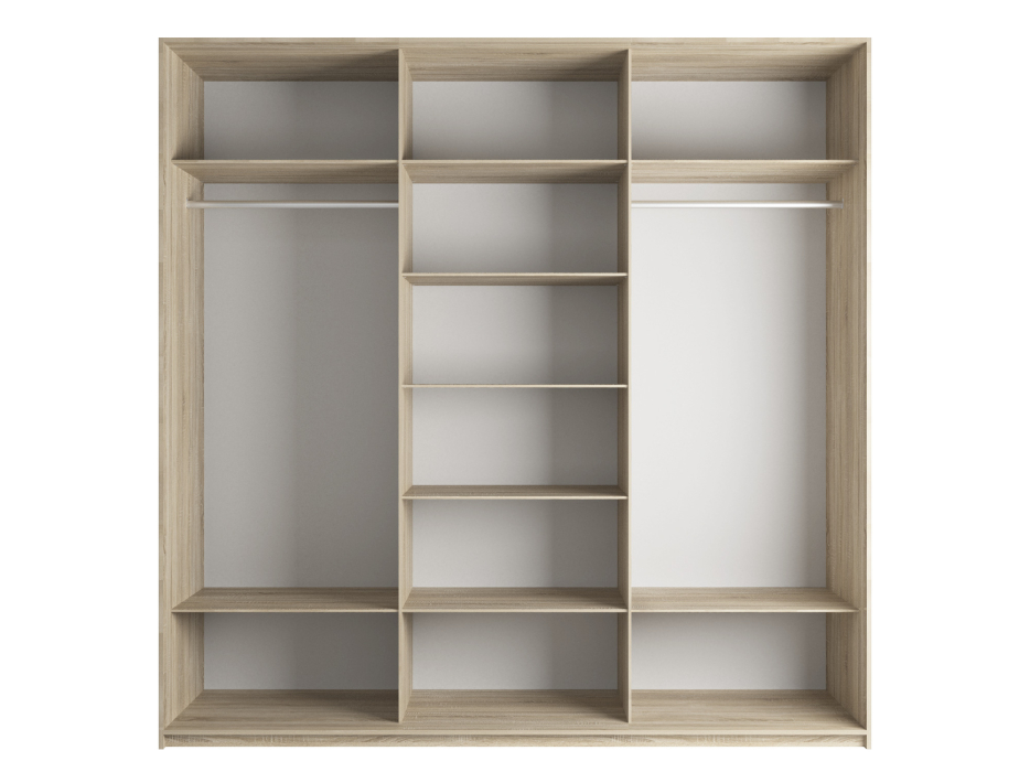 Шкафы-купе 3-х дверные, Шкаф Эста трио Стекло черное 2400 х 2400 х 660