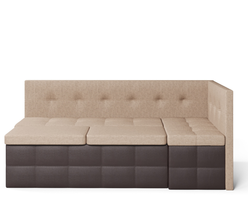 Диваны угловые кухонные, Диван кухонный угловой Домино 2 выкатной, рогожка+экокожа