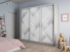 Шкафы-купе 3-х дверные, Шкаф-купе Экспресс 3-х дверный Фотопечать Квадрат Стекла 210х60х240