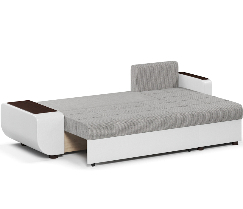 Диваны угловые в гостиную, Диван-кровать угловой Атланта со столиком еврокнижка,велюр+экокожа