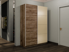 Шкафы-купе 2-х дверные, Шкаф-купе Прайм 2-х дверный ДСП/Стекло фисташка/Доводчики 160х57х230