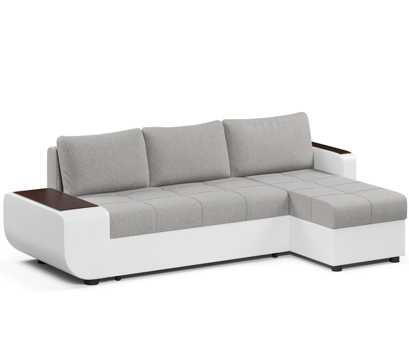 Диваны угловые в гостиную, Диван-кровать угловой Атланта со столиком еврокнижка,велюр+экокожа