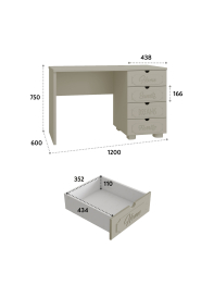 Стол письменный ДримСтар ДС-3