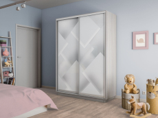 Шкафы-купе 2-х дверные, Шкаф-купе Экспресс 2-х дверный Фотопечать Квадрат Стекла 160х45х240