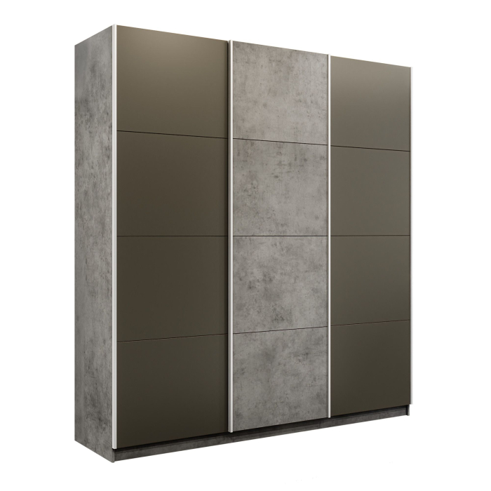 Шкафы-купе 3-х дверные, Шкаф-купе Прайм 3-х дверный Стекла хаки/ДСП/Доводчики 210х57х230