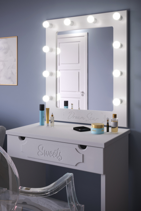 С зеркалом, Стол туалетный с зеркалом ДримСтар-1