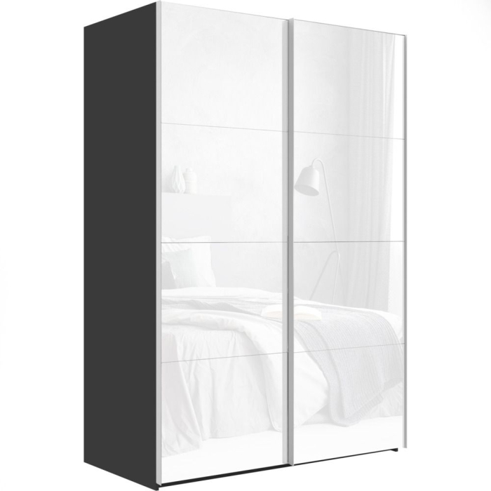 Шкафы-купе 2-х дверные, Шкаф-купе Эста Стекло белое+Стекло белое 200х66х240