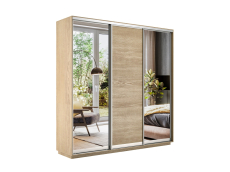 Шкафы-купе 3-х дверные, Шкаф-купе Экспресс Медиум (2 зеркала) трио 2200 x 1800 x 450