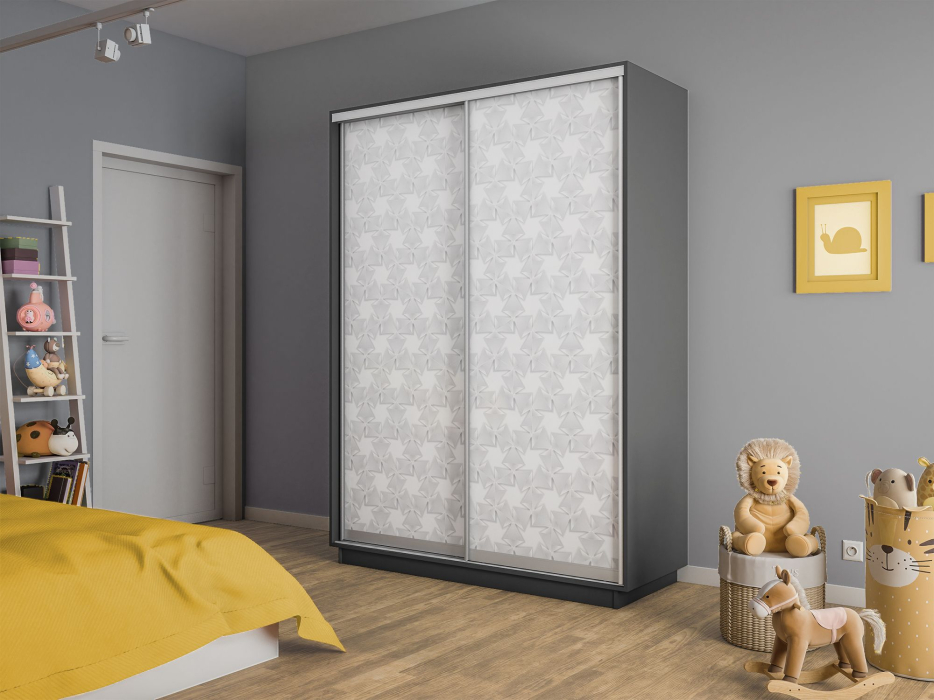 Шкафы-купе 2-х дверные, Шкаф-купе Экспресс 2-х дверный Фотопечать Калейдоскоп Стекла 140х60х220