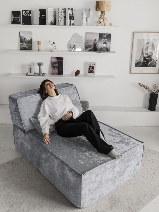 Бескаркасная мебель, Бескаркасная оттоманка Клайд,плюше