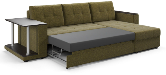 Диван-кровать угловой со столом Атланта Классик 145 , рогожка