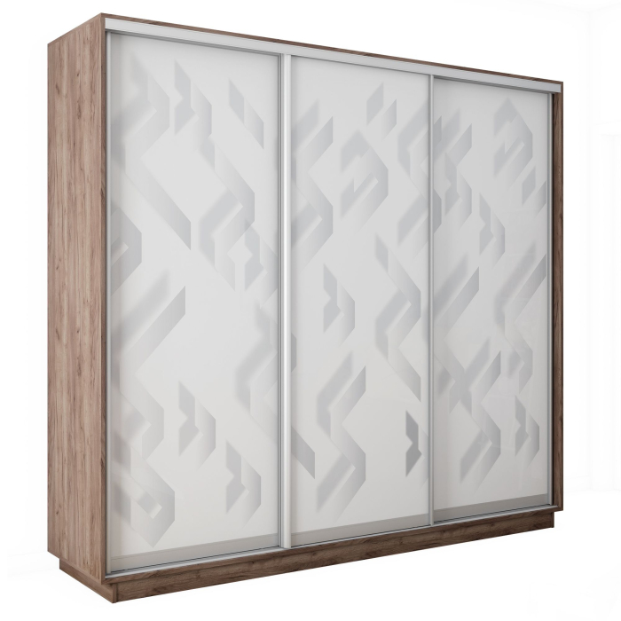 Шкафы-купе 3-х дверные, Шкаф-купе Экспресс 3-х дверный Фотопечать Ленты Стекла 240х60х240